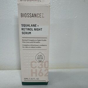 Biossance Squalane + Retinol Night Serum 1.01FLOZ~30ML W/Squalane & NEW MSRP$72